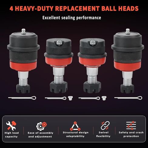 10642 Ball Joint Kit Heavy Duty Front Upper and Lower Compatible with Jeep Wrangler TJ/XJ/YJ/ZJ 1984-2006 for Comanche 1986-1992,for Cherokee 1984-2001 in Saudi Arabia