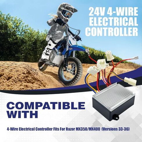 ZK2430-D-FS-ROHS 24V 4-Wire Electrical Controller Fits for Razor MX350/MX400 (Versions 33-36) Replacement Controller for Electric Rocket Scooter Bicycle Dirt Bike Pocket Scooters in Kuwait