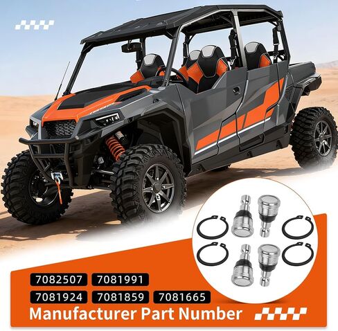 4 Pcs Upper & Lower Ball Joints For Polaris Ranger RZR General 570 900 1000 Diesel HST GEM All Options 2012-2025 in Kuwait