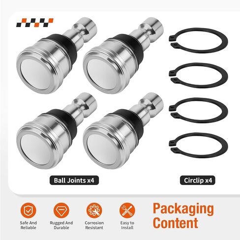 4 Pcs Upper & Lower Ball Joints For Polaris Ranger RZR General 570 900 1000 Diesel HST GEM All Options 2012-2025 in Kuwait