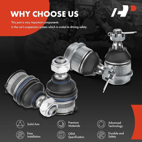 A-Premium Set of 4, Front Upper & Lower Ball Joints Kit, Compatible with Dodge - 2000-2002 - Ram 2500, Ram 3500 in Kuwait