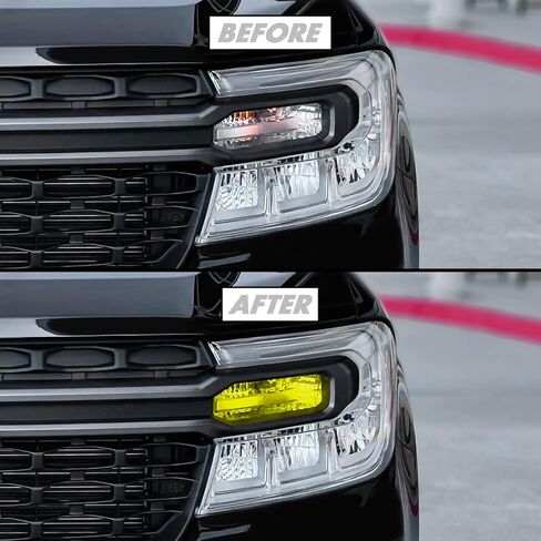 لون دخان الفينيل المقطوع مسبقًا من SlickMod لعلامة الجانب الأمامي لسيارة Ford Maverick 2022-2023 (3. علامة جانبية، 20% دخان داكن) in Kuwait