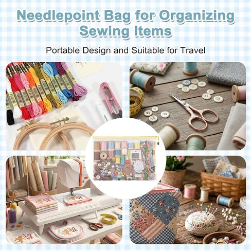 4 Pack Needlepoint Bag, Clear Mesh Sewing Bag with Zipper, 4 Colors, 17x12 Inch, Reusable Embroidery Project Bag, Suitable for Quilting, Knitting, Stitching & Craft Storage, For Sewing Art Enthusiasts in Saudi Arabia