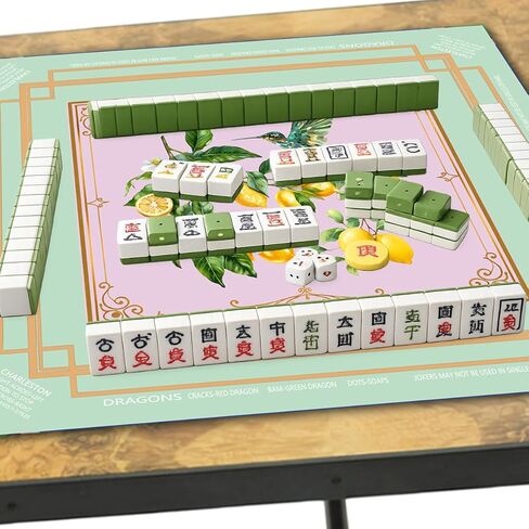 Lrrtwer Mahjong Mat for Table Anti-Slip, Noise-Reducing Mahjong Table Mat for Mahjong, Poker, Card & Board Games (Lemon) in Kuwait