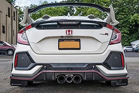 Rally Armor UR Red Mud Flap w/Black Logo for 2017-18 Honda Civic Type R in Saudi Arabia