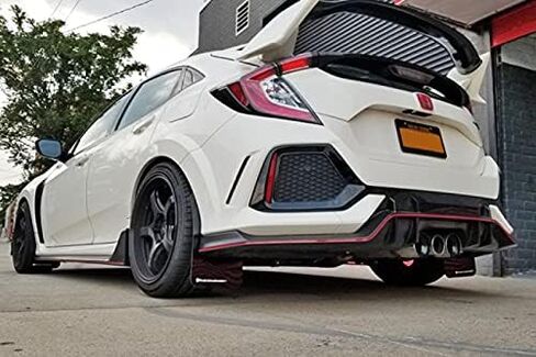 Rally Armor UR Red Mud Flap w/Black Logo for 2017-18 Honda Civic Type R in Saudi Arabia