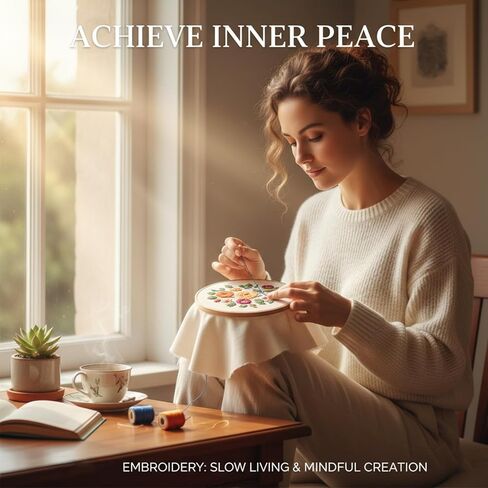 Antenat Embroidery Stitch Book & Complete Kit for Beginners and Adults - Learn 41 Stitches with DIY Stamped Flower Patterns, Step-by-Step Instructions,DIY Needlework Gift in Saudi Arabia