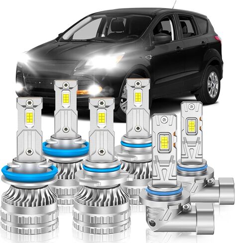 Compatible With 2011-2020 Honda Odyssey Fog Bulbs, High&Low Beam Fog Light Combo, Upgraded 800% Brightness, Super Bright 6000K Pure White Light, Pack of 6 in Saudi Arabia