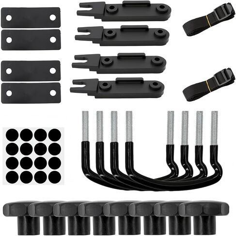 Roof Box U-bolt Clamps, Metal Roof Rack Clamps, Rooftop Cargo Carrier Mounting Hardware Kit, Universal Car Van Mounting Fitting Kit (Black) in Saudi Arabia
