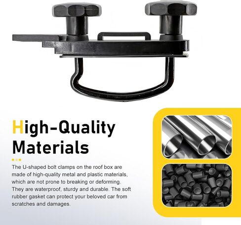Roof Box U-bolt Clamps, Metal Roof Rack Clamps, Rooftop Cargo Carrier Mounting Hardware Kit, Universal Car Van Mounting Fitting Kit (Black) in Saudi Arabia