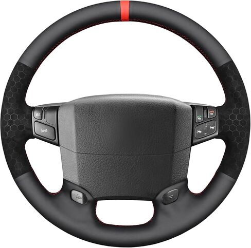 MEWANT Hand Stitch Black Faux Leather Steering Wheel Cover Wrap for Volvo VNL VNR FM FH 2004-2016 DIY Truck Accessory in Kuwait
