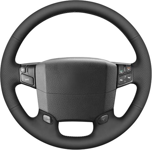 MEWANT Hand Stitch Black Faux Leather Steering Wheel Cover Wrap for Volvo VNL VNR FM FH 2004-2016 DIY Truck Accessory in Kuwait