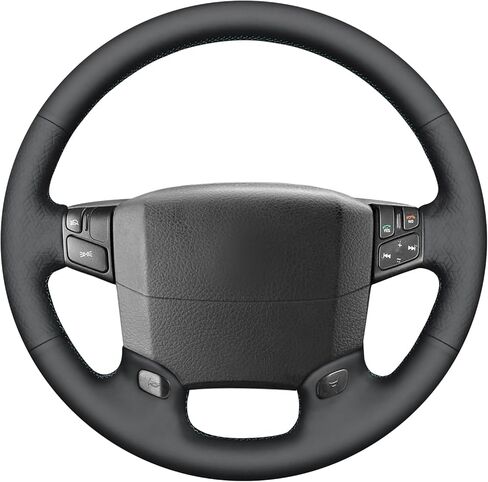MEWANT Hand Stitch Black Faux Leather Steering Wheel Cover Wrap for Volvo VNL VNR FM FH 2004-2016 DIY Truck Accessory in Kuwait