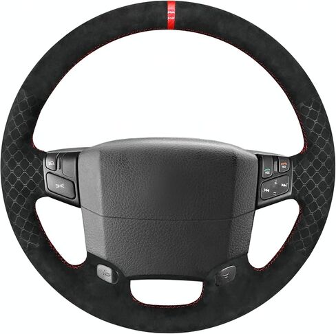 MEWANT Hand Stitch Black Faux Leather Steering Wheel Cover Wrap for Volvo VNL VNR FM FH 2004-2016 DIY Truck Accessory in Kuwait
