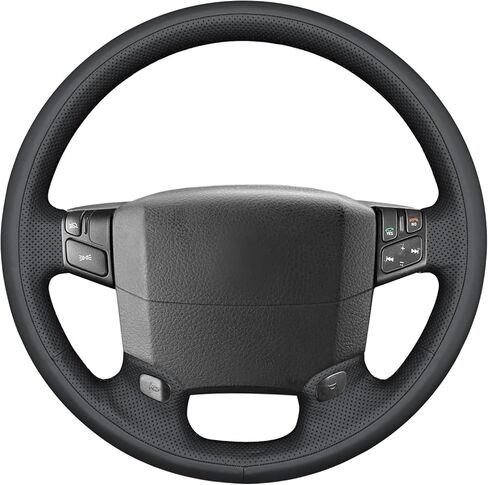 MEWANT Hand Stitch Black Faux Leather Steering Wheel Cover Wrap for Volvo VNL VNR FM FH 2004-2016 DIY Truck Accessory in Kuwait