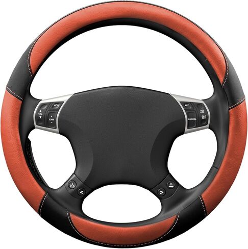 Car Steering Wheel Cover, Car Wheel Protector, Breathable Anti-Slip Odorless Steering Wheels Accessories, Auto 15 Inch Universal Microfiber Leather Covers Fit for Most Vehicles (Coffee) in Saudi Arabia