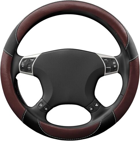Car Steering Wheel Cover, Car Wheel Protector, Breathable Anti-Slip Odorless Steering Wheels Accessories, Auto 15 Inch Universal Microfiber Leather Covers Fit for Most Vehicles (Coffee) in Saudi Arabia