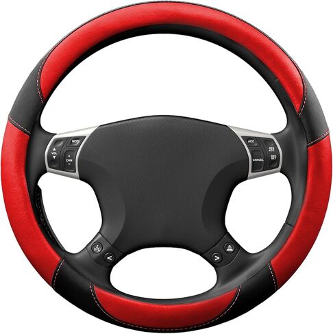 Car Steering Wheel Cover, Car Wheel Protector, Breathable Anti-Slip Odorless Steering Wheels Accessories, Auto 15 Inch Universal Microfiber Leather Covers Fit for Most Vehicles (Coffee) in Saudi Arabia