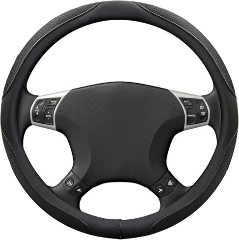 Car Steering Wheel Cover, Car Wheel Protector, Breathable Anti-Slip Odorless Steering Wheels Accessories, Auto 15 Inch Universal Microfiber Leather Covers Fit for Most Vehicles (Coffee) in Saudi Arabia