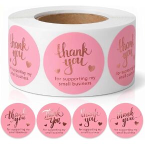 500pcs Thank You Sticker 1.5 Inch Pink and Rose Gold Thank You Stickers for Small Business, Small Business Packaging, Self-Adhesive Waterproof Stickers, Envelope Seals，Shipping Boxes，Gift Bags in Saudi Arabia