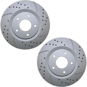 Front Disc Brake Rotors, Set of 2 - Compatible with 2007-2017 Jeep Compass, 2007-2017 Jeep Patriot, 2007-2010 Chrysler Sebring, 2008-2014 Dodge Avenger & More in Kuwait