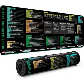 لوحة مكتب KLIM Excel Cheat Sheet مقاس XL 31.5 بوصة × 11.8 بوصة - لوحة ماوس كبيرة مع اختصارات وصيغ، ورقة غش مرجعية سريعة لبرنامج Microsoft Excel، حصيرة مكتب مقاومة للماء وغير قابلة للانزلاق in Kuwait