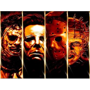 MBNTJHT Halloween Diamond Painting Kits for Adult Beginners,5D Full Round Drill Diamond Art Kits for Adults,DIY Horror Movie Gem Art Painting Kit Crafts for Home Wall Decor 12x16 Inch. in Saudi Arabia