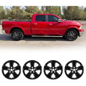CPW 20 بوصة من سبائك العجلات جلود 4 قطع - أسود غير لامع لـ 2013-2018 دودج رام 1500 و2019-2023 دودج رام 1500 كلاسيك، تركيب سهل التركيب، أغطية محور من سبيكة مع غطاء مركزي قابل لإعادة التركيب in Kuwait
