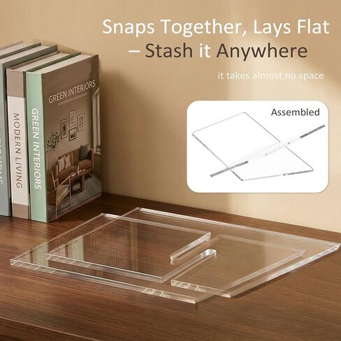 Acrylic Book Stand for Display, Large Book Holder 12.2"x9"x5.1" for Display and Reading, Book Display Stand, Open Bookstand for Cookbook, Bible, Coffee Table Book, Microfiber Cloth Included, Clear in Saudi Arabia
