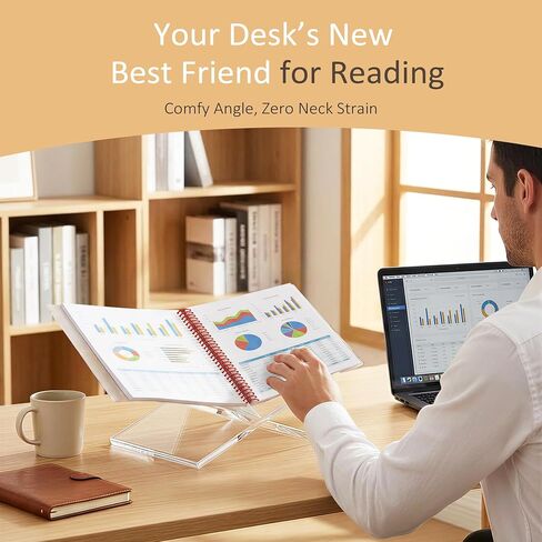 Acrylic Book Stand for Display, Large Book Holder 12.2"x9"x5.1" for Display and Reading, Book Display Stand, Open Bookstand for Cookbook, Bible, Coffee Table Book, Microfiber Cloth Included, Clear in Saudi Arabia