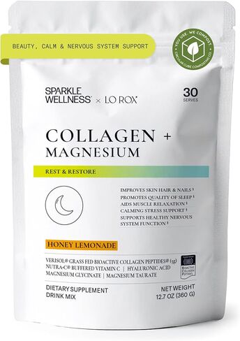 Collagen Magnesium Rest + Restore (Honey Lemonade) [30 Serves] | VERISOL Bioactive Collagen Peptides, Magnesium Glycinate & Taurate Salts | Lauren Roxburgh Rest + Restore | Calming Beauty Routine in Saudi Arabia