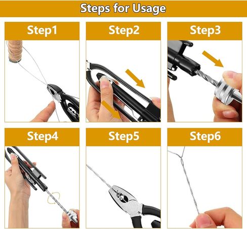 LainKeen 5 Pieces 9 Inch Safety Wire Twisting Pliers Tool Set With 4 Coils Steel Wire (2 PCS 1.0 mmx30 m, 2 PCS 1.2 mmx15 m) For Aircraft, Machinery, and Vehicles in Saudi Arabia