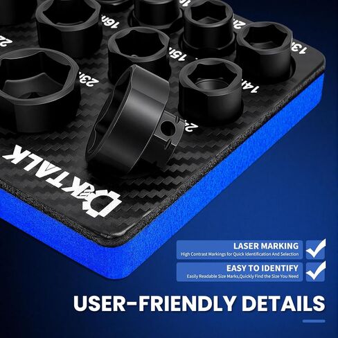 19-Piece 3/8" Drive Metric Stubby Impact Socket Set, Low Profile Design Impact Sockets for Tight Spaces, Cover 6mm-24mm, Cr-Mo Steel in Saudi Arabia