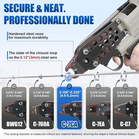 نقار الخشب C-7CA 15 مقياس 3/4 بوصة مسدس حلقة هوائية، قطر إغلاق 0.189 بوصة، حلقات صغيرة، مسدس حلقة هوائية على شكل حرف C للأقفاص، شبكة سلكية، الفخاخ، المفروشات in Kuwait