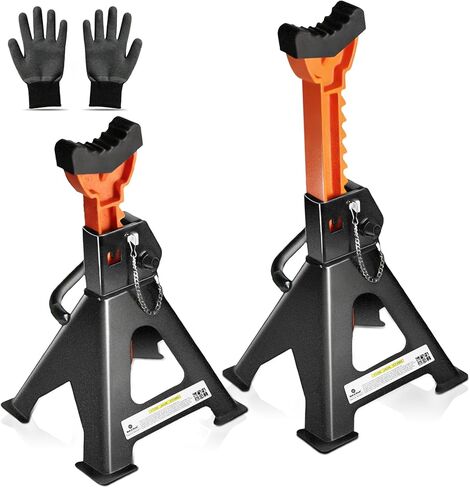 Jack Stands, 3 Ton (6,600 lbs) Extra Tall Heavy Duty Car Jack Stand, 13.39-21.06 inch Adjustable Height for SUV, MPV, Car, UTV/ATV, Black, 1 Pair in Saudi Arabia
