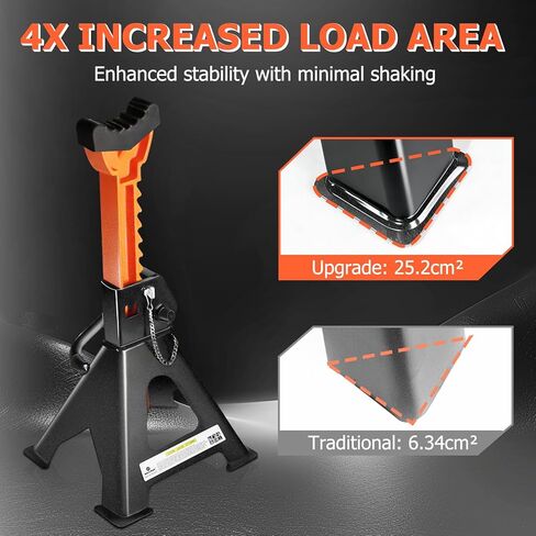 Jack Stands, 3 Ton (6,600 lbs) Extra Tall Heavy Duty Car Jack Stand, 13.39-21.06 inch Adjustable Height for SUV, MPV, Car, UTV/ATV, Black, 1 Pair in Saudi Arabia