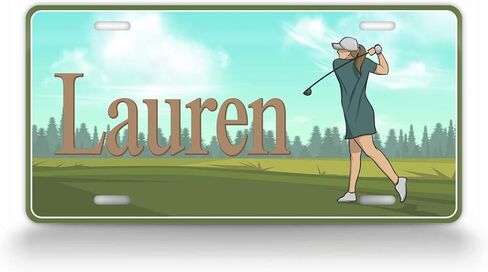 Personalized Name Golfing License Plate Custom Text Golf Auto Tag in Saudi Arabia