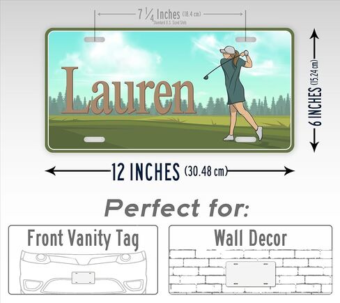 Personalized Name Golfing License Plate Custom Text Golf Auto Tag in Saudi Arabia