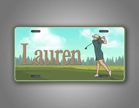 Personalized Name Golfing License Plate Custom Text Golf Auto Tag in Saudi Arabia
