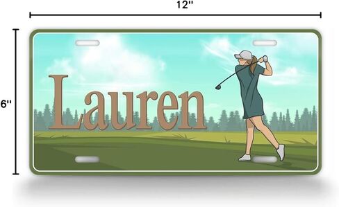 Personalized Name Golfing License Plate Custom Text Golf Auto Tag in Saudi Arabia