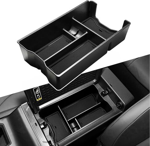 for Toyota RAV4 2026 Center Console Tray Organizer ABS Plastic Armrest Secondary Storage Box Middle Arm Rest Insert Tray Container Interior Accessories (Black) in Saudi Arabia