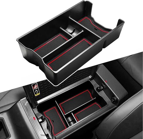 for Toyota RAV4 2026 Center Console Tray Organizer ABS Plastic Armrest Secondary Storage Box Middle Arm Rest Insert Tray Container Interior Accessories (Black) in Kuwait