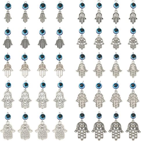 Tibetan Style Pendant with Evil Eye Antique Silver Flower Eye Sea Turtle Owl Butterfly Charms for DIY Jewelry Crafts Necklace Bracelet Earrings in Kuwait