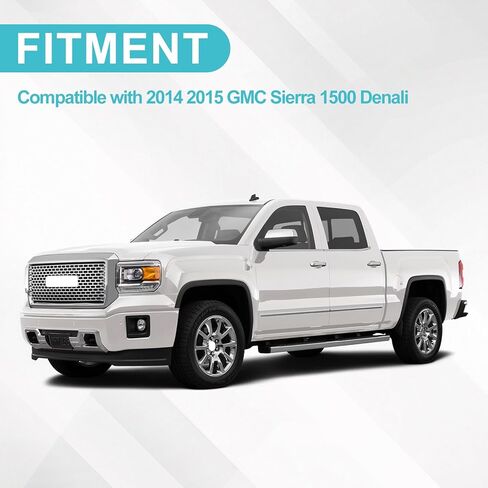شبكة غطاء علوي من المصد الأمامي من الكروم ولوحة انزلاقية سفلية متوافقة مع 2014 2015 GMC Sierra 1500 Denali Grill مجموعة غطاء شبكي على شكل قرص العسل شبكة سفلية 22902312 GM1053100 in Kuwait
