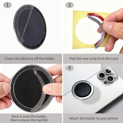 Replacement Adhesive for OHSNAP Grip 3/4/5 & Magnetic Ring, Gray Double-Sided Stickers, Shockproof & Residue-Free Bond (Pack of 3) in Saudi Arabia