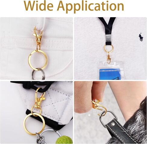 Keychain Hook Clip, 50PCS Metal Swivel Hooks, 25 PCS Lobster Claw Clasps and 25 PCS Keychain Rings, Key Chain Hooks for Key Chain Clip Lanyard, Jewelry Making, Art Crafts, Gold in Kuwait