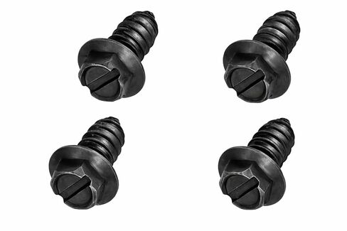 License Plate Screws, Carbon Steel, Slotted Hexagon Head with Rustproof Finish, 4 Pack in Kuwait