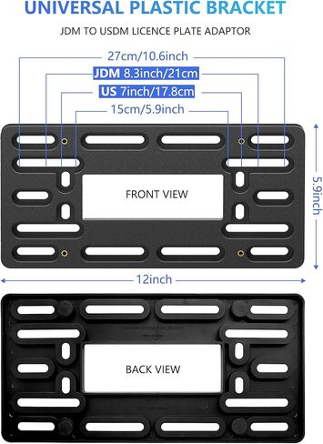 FBJTDQ Universal Front License Plate Bracket - Car Tag Holder Mounting Kit with Screws & Reflective Stickers for Front Bumper in Saudi Arabia