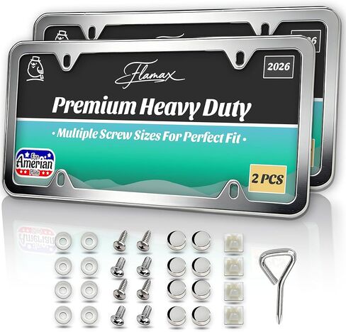 Silver License Plate Frame,White License Plate Frame,Aluminum License Plate Frame,Slim License Plate Frame for Men,Metal License Plate Frame in Saudi Arabia