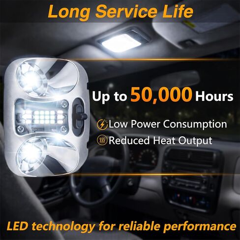 مجموعة مصابيح القراءة على شكل قبة LED من FUSCH مع غطاء متوافق مع Ford Ranger 1993-2004، مصباح خريطة السقف العلوي الداخلي للكابينة، استبدال #: F37Z-13776-B in Kuwait
